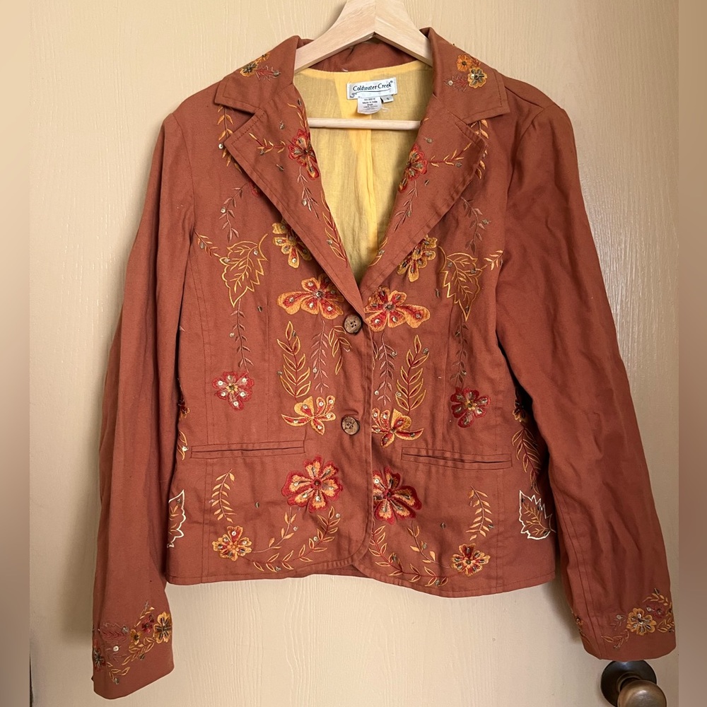 coldwater creek embroidered autumn blazer